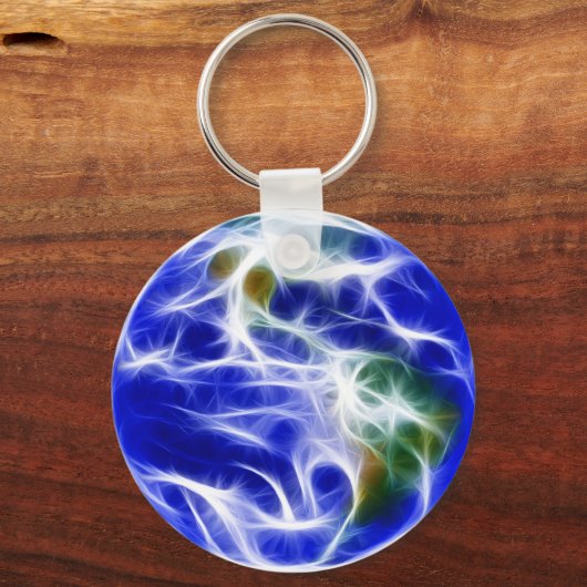 Planet Earth World Wereldbol Sleutelhanger (Voorkant)