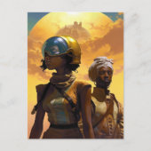 Planet Explorers Afrofuturistic Science Fiction Briefkaart (Voorkant)