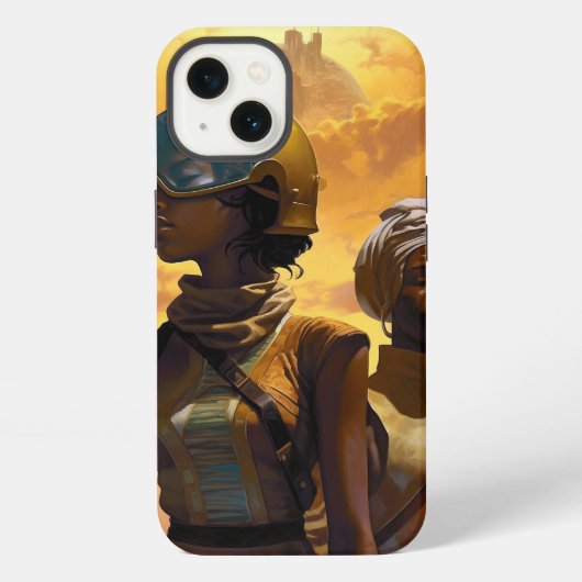 Planet Explorers Afrofuturistic Science Fiction iPhone Hoesje (Achterkant)