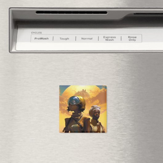 Planet Explorers Afrofuturistic Science Fiction Magneet (Insitu (Vaatwasser))