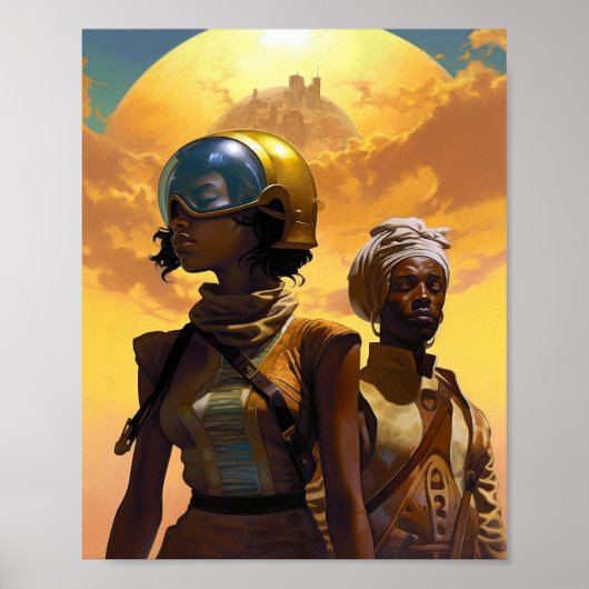 Planet Explorers Afrofuturistic Science Fiction Poster (Voorkant)