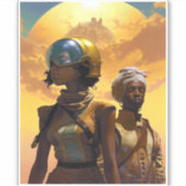 Planet Explorers Afrofuturistic Science Fiction Sticker (Voorkant)
