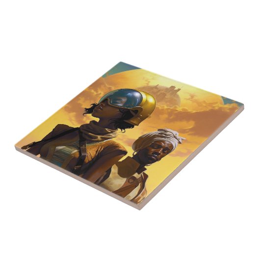 Planet Explorers Afrofuturistic Science Fiction Tegeltje (Zijkant)