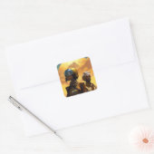 Planet Explorers Afrofuturistic Science Fiction Vierkante Sticker (Envelop)