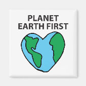 Planet First Ecological Icon Happy Earth Clipart Magneet (Voorkant)