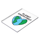 Planet First Ecological Icon Happy Earth Clipart Notitieboek (Linkerzijde)