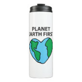 Planet First Ecological Icon Happy Earth Clipart Thermosbeker (Voorkant)