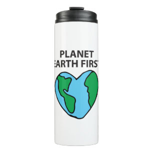 Planet First Ecological Icon Happy Earth Clipart Thermosbeker