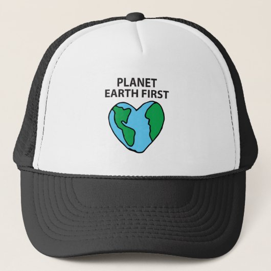 Planet First Ecological Icon Happy Earth Clipart Trucker Pet (Voorkant)