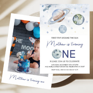 Planet Foto 1e reis rond de zon Verjaardag Kaart