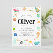 Planet Galaxy Ruimteschip Alien Buitenruimte Verja Kaart (Staand voorkant)