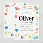 Planet Galaxy Ruimteschip Alien Buitenruimte Verja Kaart (Voorkant / Achterkant)