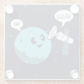 Planet Glazen Onderzetter (Achterkant)