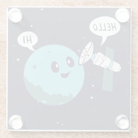 Planet Glazen Onderzetter (Achterkant)