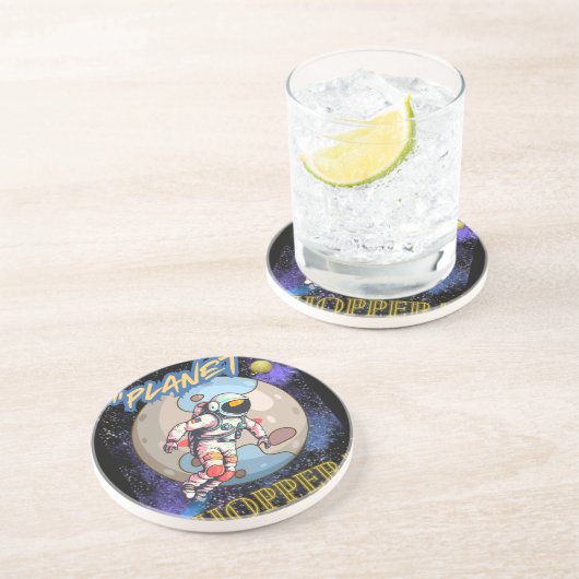 Planet Hooper Zandsteen Onderzetter (Zijkant)