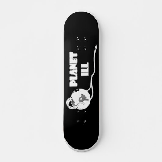 Planet Ill White Wereldbol Skateboard (Voorkant)