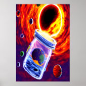 Planet in een glazen pot | AI Art Poster (Voorkant)