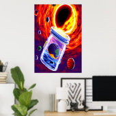 Planet in een glazen pot | AI Art Poster (Thuiskantoor)