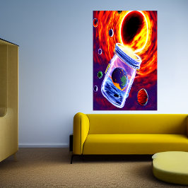 Planet in een glazen pot | AI Art Poster