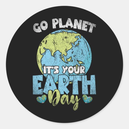 Planet Jubileum Go Planet Ronde Sticker (Voorkant)