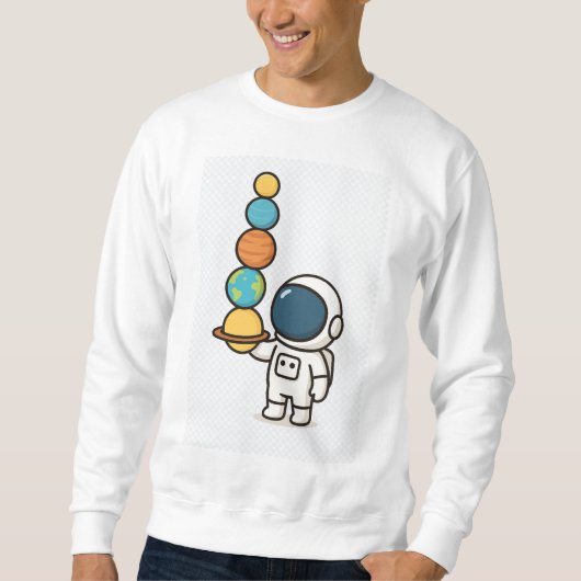 Planet Juggler – Kawaii Astronaut Hoodie Trui (Voorkant)