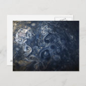 Planet Jupiter Blues Blauw Wit Juno Cam Draaien Briefkaart (Voorkant / Achterkant)