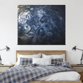 Planet Jupiter Blues Blauw Wit Juno Cam Draaien Canvas Afdruk (Insitu (Slaapkamer))