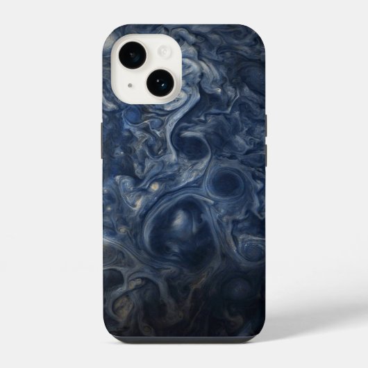 Planet Jupiter Blues Blauw Wit Juno Cam Draaien iPhone Hoesje (Achterkant)