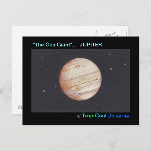 Planet JUPITER briefkaart (Voorkant / Achterkant)