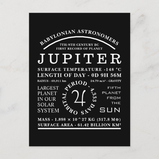 Planet Jupiter Gedetailleerd symbool Briefkaart (Voorkant)