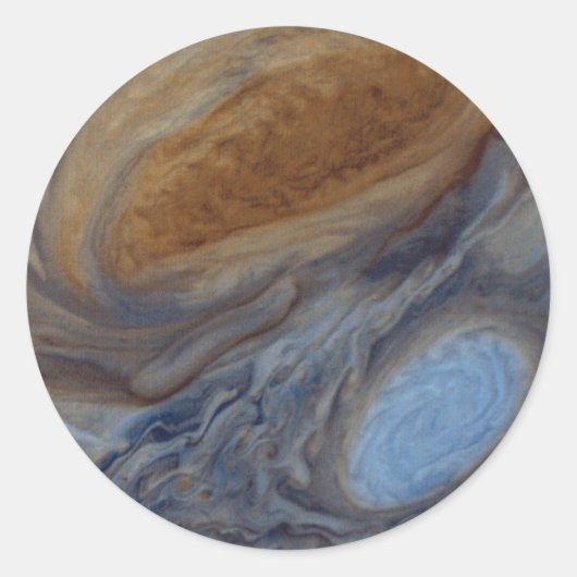 Planet Jupiter Great Red Spot Ronde Sticker (Voorkant)
