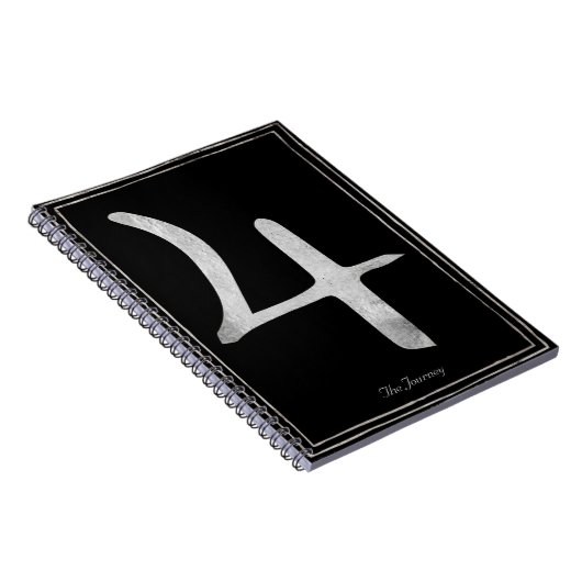 Planet Jupiter hammered zilver gestileerd symbool Notitieboek (Rechterzijde)