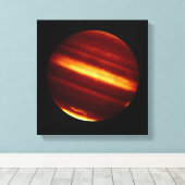 Planet Jupiter in infrarood licht Canvas Afdruk (Insitu (Houten vloer))