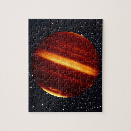 Planet Jupiter in infrarood licht met Starry Sky Legpuzzel (Verticaal)