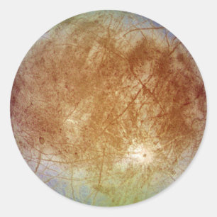PLANET JUPITER MOON EUROPA (zonnestelsel) ~ Ronde Sticker