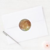 PLANET JUPITER MOON EUROPA (zonnestelsel) ~ Ronde Sticker (Envelop)
