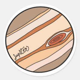 Planet Jupiter of the Solar System Ronde Sticker