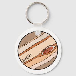 Planet Jupiter of the Solar System Sleutelhanger
