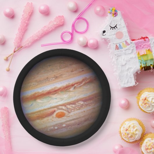 PLANET JUPITER rode vlekkop op (zonnestelsel) ~ Papieren Bordje (Feest)