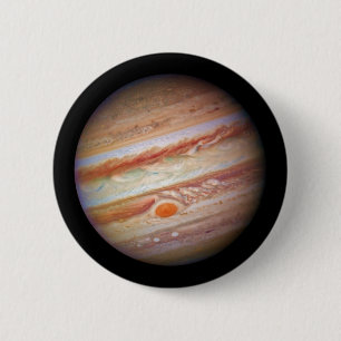 PLANET JUPITER rode vlekkop op (zonnestelsel) ~ Ronde Button 5,7 Cm