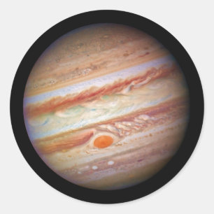 PLANET JUPITER rode vlekkop op (zonnestelsel) ~ Ronde Sticker