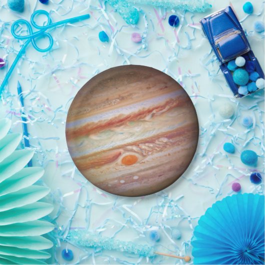 PLANET JUPITER - Rood spotje op (zonnestelsel) ~ Papieren Bordje (Feest)