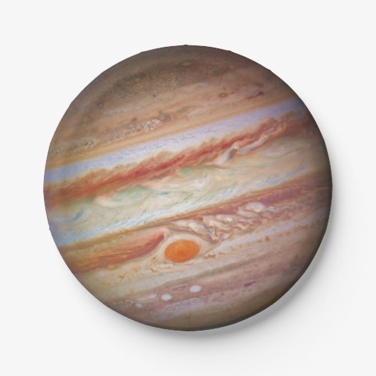 PLANET JUPITER - Rood spotje op (zonnestelsel) ~ Papieren Bordje (Voorkant)