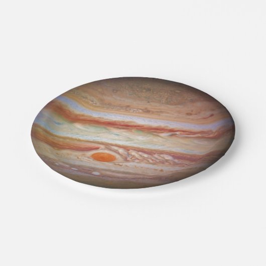 PLANET JUPITER - Rood spotje op (zonnestelsel) ~ Papieren Bordje (Gekanteld)