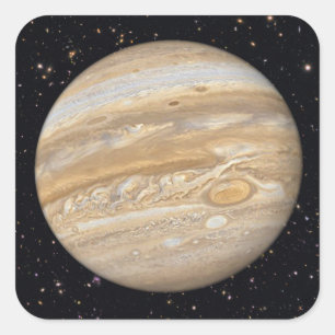 Planet Jupiter Starry Sky Vierkante Sticker