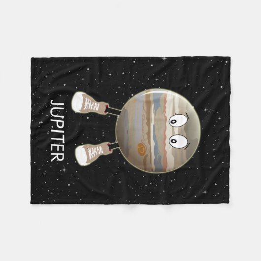 Planet Jupiter & Stars Fleece Deken (Voorkant (Horizontaal))