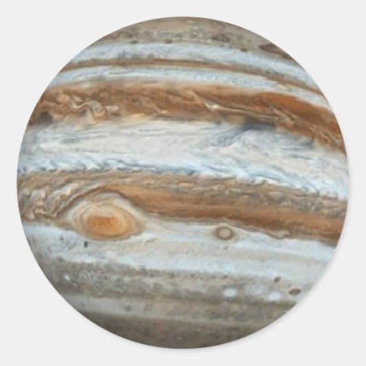 PLANET JUPITER ster achtergrond (zonnestelsel) ~ Ronde Sticker (Voorkant)