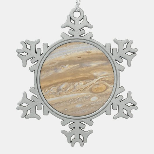 Planet Jupiter Tin Sneeuwvlok Ornament (Voorkant)