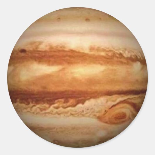 PLANET JUPITER v.3 (zonnestelsel) ~ Ronde Sticker (Voorkant)