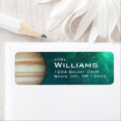 Planet Jupiter Zonnestelsel Ruimte Retouradres Etiket (Insitu)